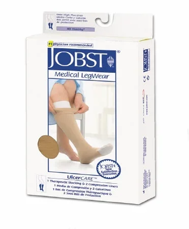 BSN Medical JOBST UlcerCARE Compression Stockings with Liner Knee High Large Beige Closed Toe – 114481