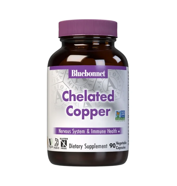 Cápsulas de cobre queladas de Bluebonnet 90ct