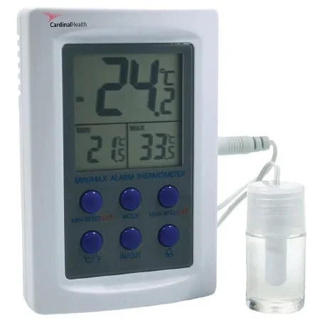 Cardinal CardinalHealth Refrigerator / Freezer Thermometer Celsius -50° to 70°C Bottle Probe Desk / Wall / Door Mount Battery Operated – CH2960-4