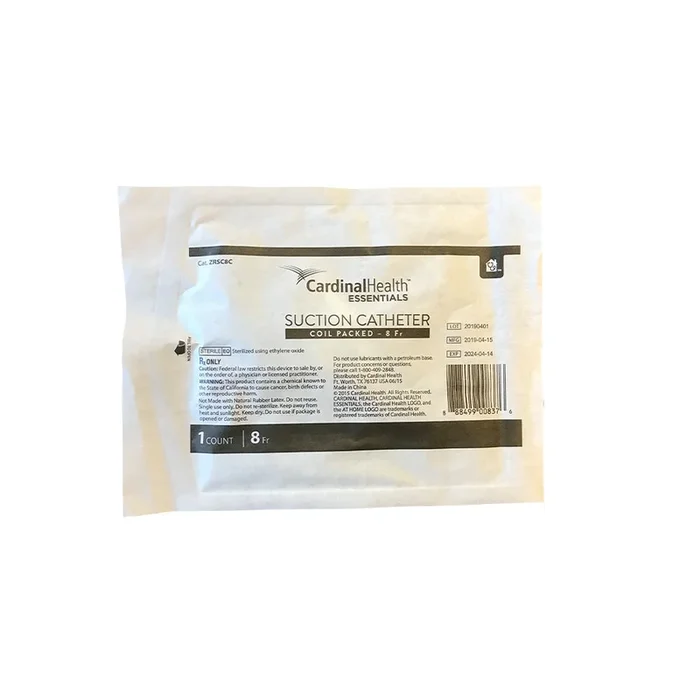 Cardinal Health Essentials Coil Packed Suction Catheter 8 Fr