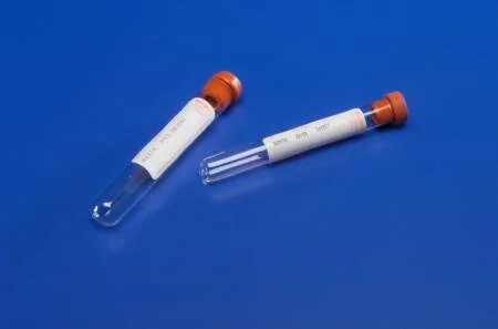 Cardinal Monoject Venous Blood Collection Tube Serum Tube Plain 10.2 X 82 mm 5 mL Red Conventional Closure Glass Tube – 8881301413-