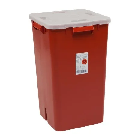 Cardinal Sharps-A-Gator Sharps Container 1-Piece 22H X 14W X 14D Inch 19 Gallon Red Vertical Entry Lid – 31378089