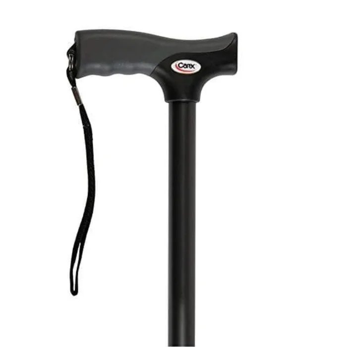 Carex Derby Style Soft Grip Walking Canes – Height Adjustable With Wrist Strap