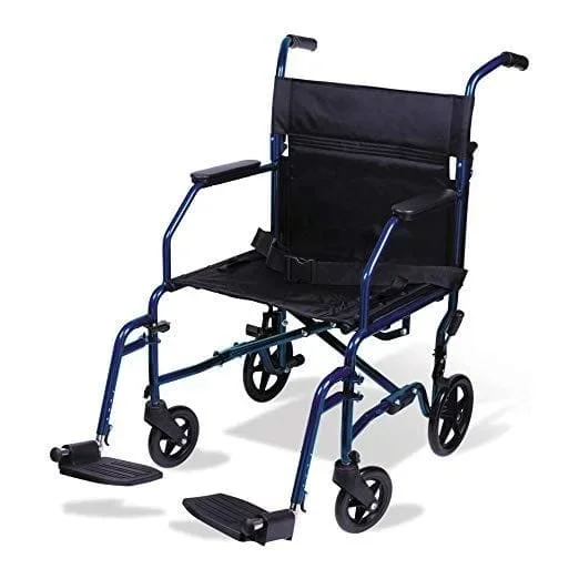 Carex Lightweight Transport Foldable Wheelchair with Footrests
