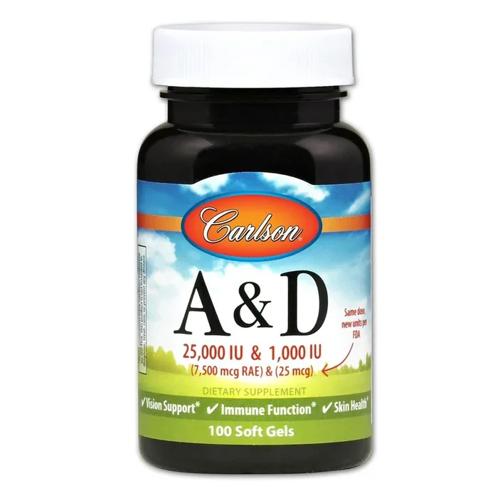 Carlson Vitamins A + D 25,000IU/1,000IU (100 count) #7645