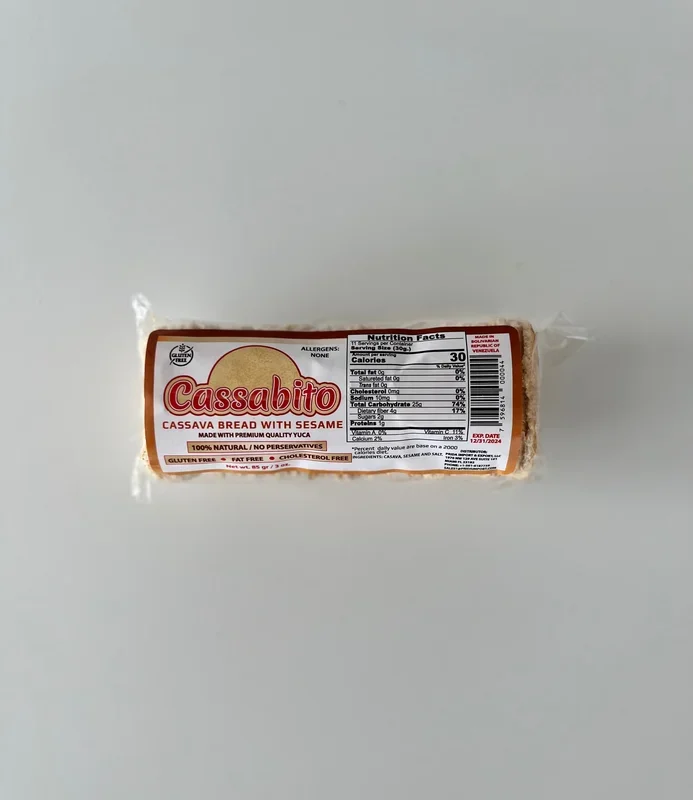 Cassabito Cassava Pan con Sesame Single Pack 3 oz
