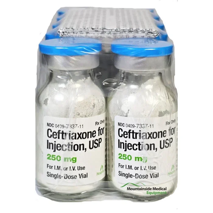 Ceftriaxone Sodium Injection 250 mg 1 mL Vials, 10 Pack by Pfizer (Rx)