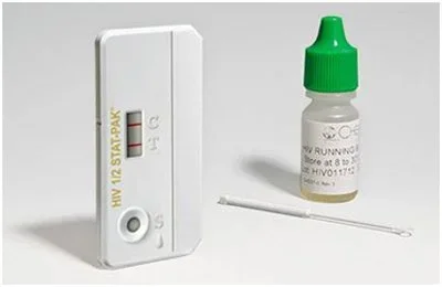 Chembio Diagnostic HIV 1/2 STAT-PAK Rapid Test Kit Infectious Disease Immunoassay HIV Detection Whole Blood / Serum / Plasma Sample CLIA Waived for Whole Blood 20 Tests – 60-9505-1