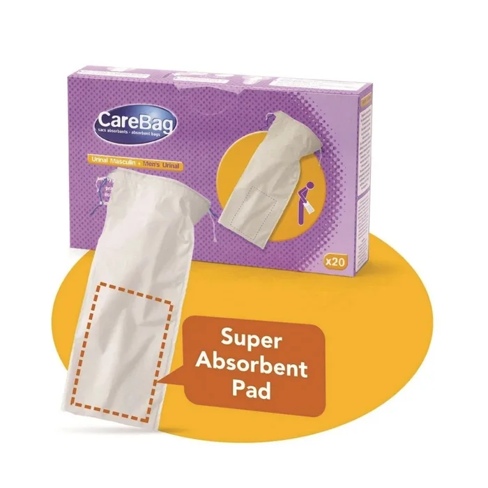 Cleanis CareBag Male Urinal Bag with Super Absorbent Pad PAC