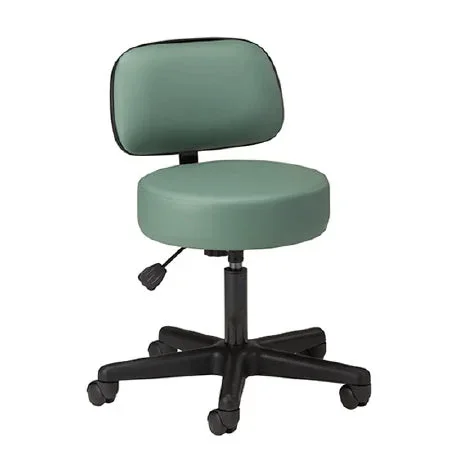 Clinton Industries Standard Series Exam Stool Upholstered Back Pneumatic Height Adjustment 5 Casters Slate Blue – 2135-21-SLTBLU