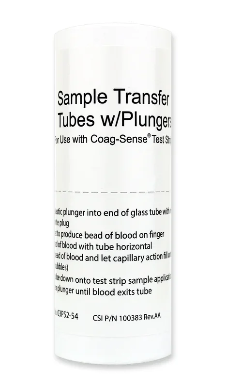 Coagusense Coag-Sense Sample Transfer Tube For PT1 or PT2 Professional Meter – 03P52-55