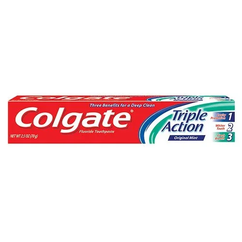Colgate Triple Action Pasta de dientes, Menta original, 2.5 oz