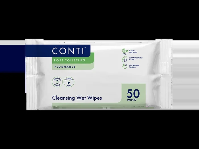 ContiPost Toileting Wet Wipes Fragrance Free 50 Wipes
