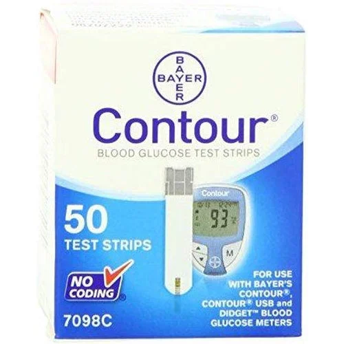 Contour Blood Glucose Test Strips 50 Strips Box