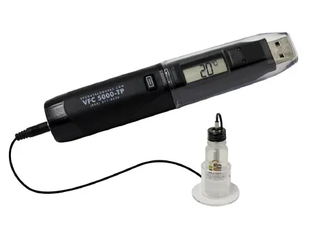 Control Solutions Inc. VCF 5000 Datalogging Vaccine Thermometer Kit Fahrenheit / Celsius -40° to +257°F (-40° to +125°C) Bottle Probe Desk / Wall / Door Mount Battery Operated – VFC5000-TP