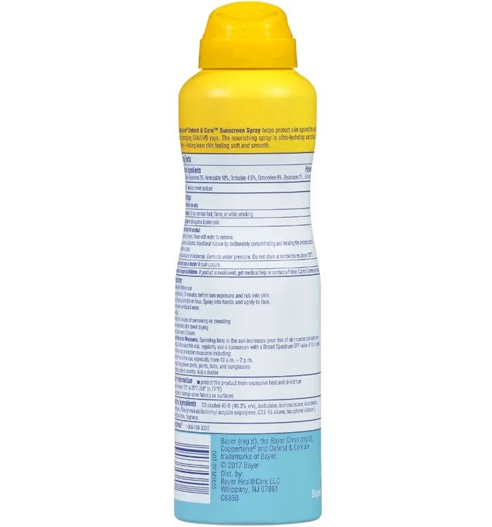 Coppertone Defend & Care SPF 50 Ultra Hydrate Spray 5 oz 1 Each, Citrus Scent