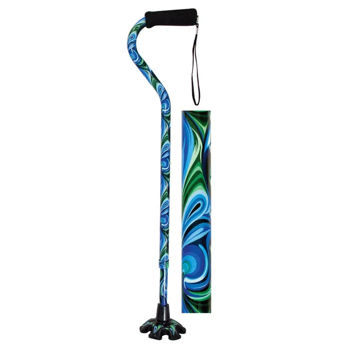Couture Offset Cane with Matching Tip, Swirl