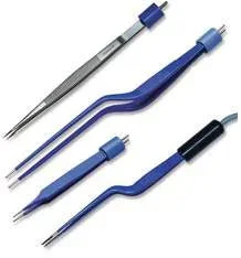 Covidien Valleylab Bipolar Forceps Cushing 6 Inch Surgical Grade Coated Stainless Steel Nonsterile NonLocking Thumb Handle 1.5 mm Tips – E4052CT