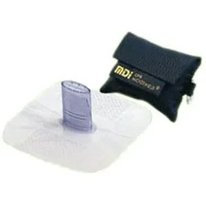 CPR Microkey Mouth Barrier Black, One-Way Valve by Microtek Medical