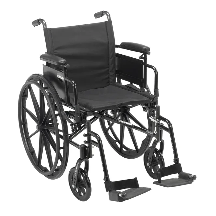 Cruiser X4 Lightweight Dual Axle Wheelchair with Adjustable Detachable Arms, Desk Arms, Swing Away Footrests, 16″ Seat