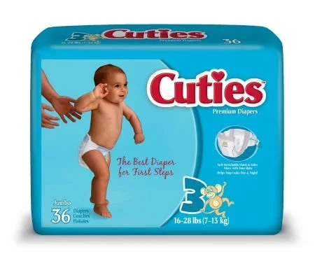 Cuties Baby Diaper Tab Closure Disposable Heavy Absorbency Size 4