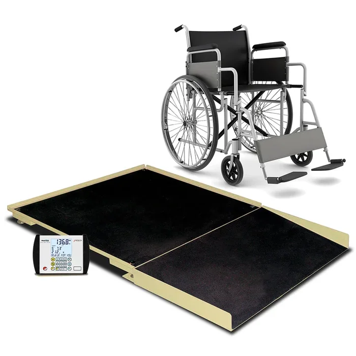 Detecto 4′ x 4′ Floor Scale with Ramp and MV1 Indicator – Black, 1,000 lb x 0.2 lb