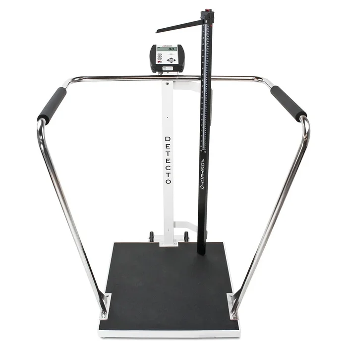 Detecto Digital Platform Bariatric Scale with Mechanical Height Rod – 1000 lb x .2 lb