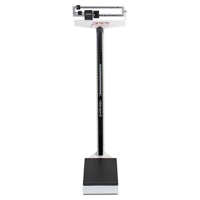 Detecto Eye-Level Physician Scale with Height Rod – White, 440 lb x 4 oz / 200 kg x 100 g