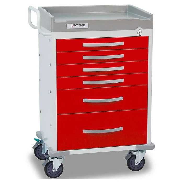 Detecto Rescue Series ER 6 Drawers Medical Cart – Red