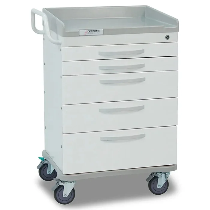 Detecto Rescue Series General Purpose 5 Drawers Medical Cart – White