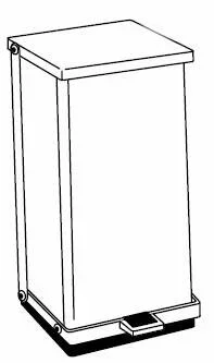 Detecto Scale Detecto Trash Can 6 gal. Square Silver Stainless Steel Step On – C-24
