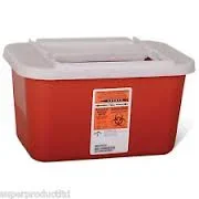 Devon Sharps Container with Clear Lid 1 Gallon Red by Covidien