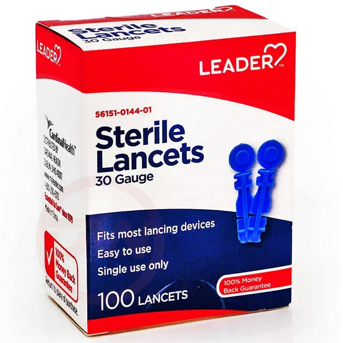 Diabetes Finger Stick Lancets, Super Thin 30 Gauge, 100/box