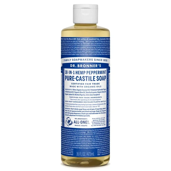 Dr. Bronner’s Peppermint Castile Liquid Soap (16 fl oz) #12812