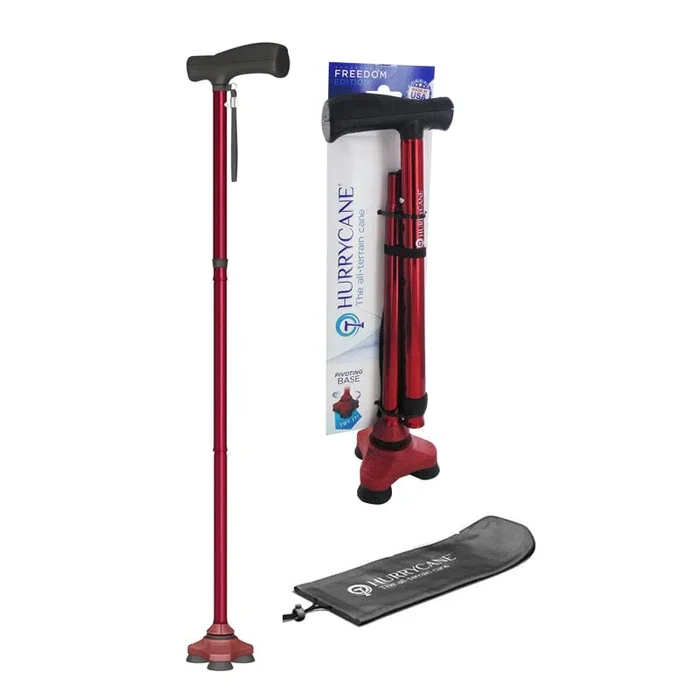 Drive Hurrycane® Freedom Edition™ Walking Cane, 350 lb Weight Capacity, Red
