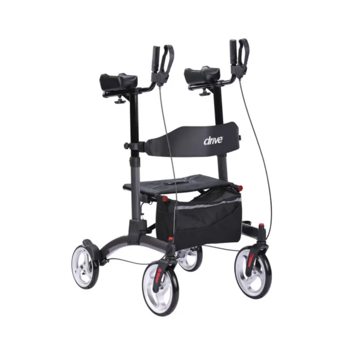 Drive Medical Elevate Upright Rolling Walker Rollator – Lightweight & Folding