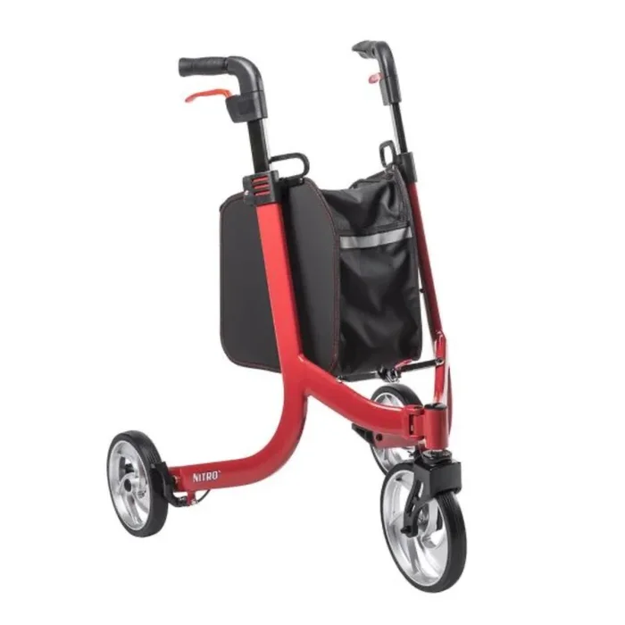 Drive Medical Nitro™ 3-Wheel Folding Rollator – Euro Style Walker