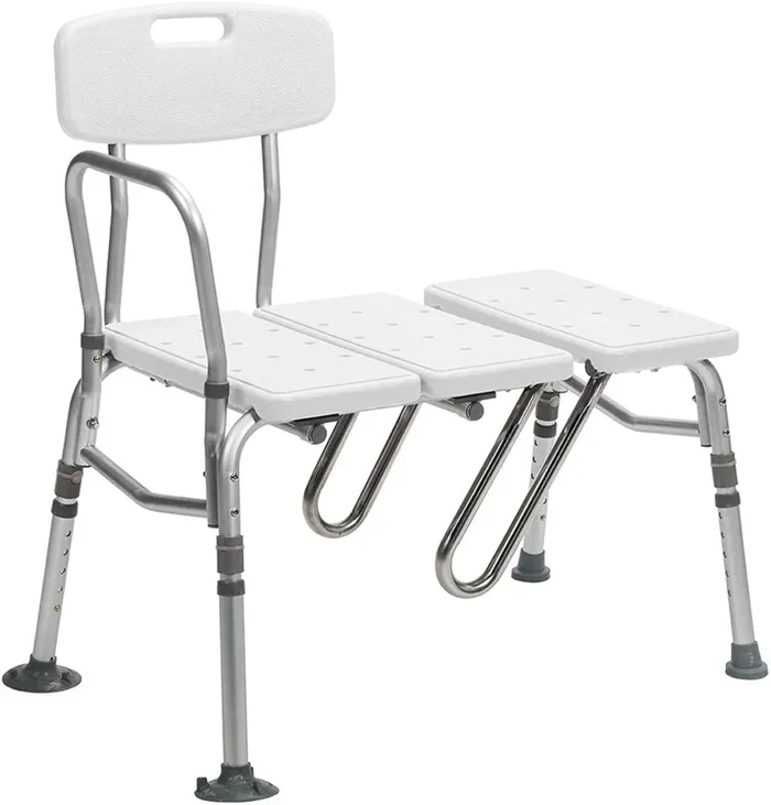 Drive Medical Splash Defense Shower Bathtub Transfer Bench with Curtain Guard