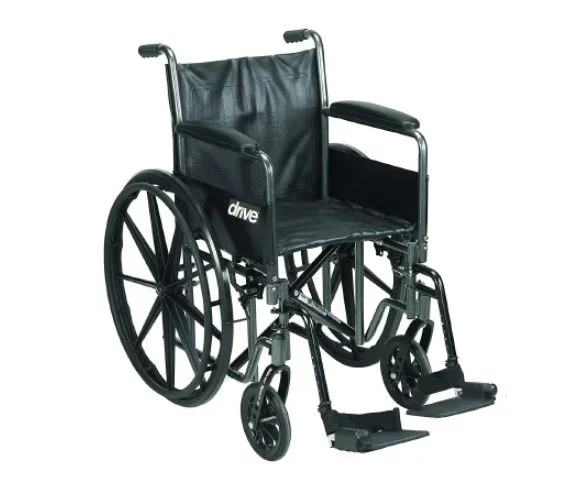 Drive SSP218DFA-SF Silver Sport 2 Wheelchair. 1 count