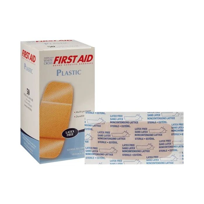 Dukal American White Cross Plastic Rectangle Adhesive Strip