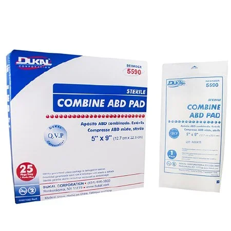 Dukal Dukal Abdominal Pad NonWoven Cellulose 1-Ply 5 X 9 Inch Rectangle Sterile – 5590