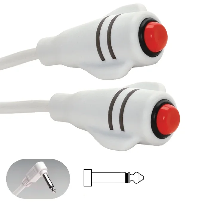 DuraCall Call Cord, 1/4″ phone plug, white, double