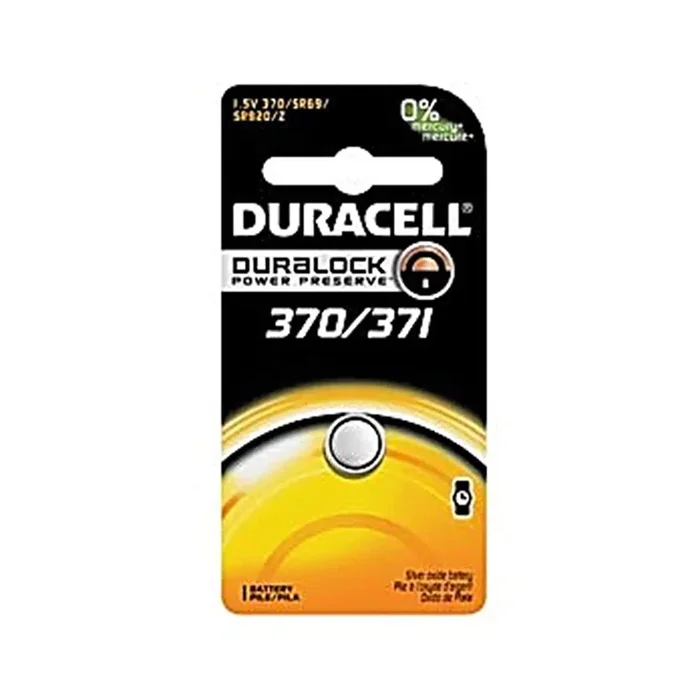 Duracell 370/371 Silver Oxide Button Battery Medical Electronic Battery, Alkaline, 1.5V