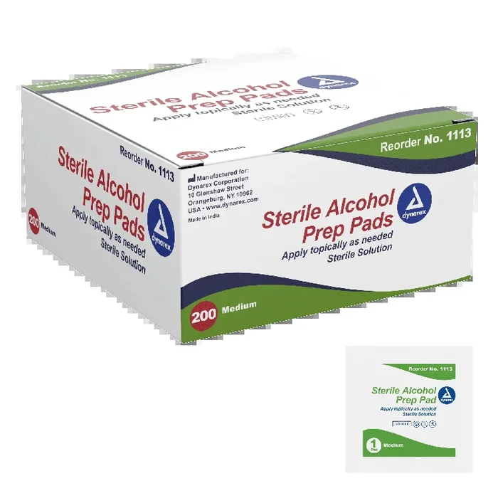 Dynarex Alcohol Prep Pad Sterile, Medium