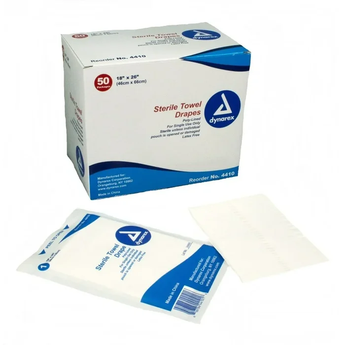 Dynarex Disposable Towel Drapes Plain, Sterile, 18″ x 26″