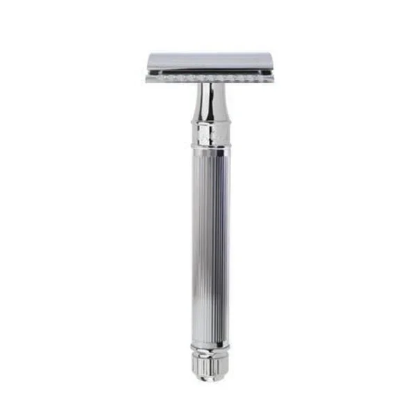Edwin Jagger Chrome Plated Lined Long Handle CLOSED Comb Safety Razor #10071640