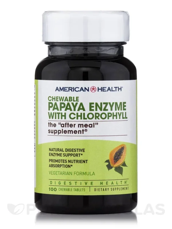 Enzima de papaya de salud americana con clorofila