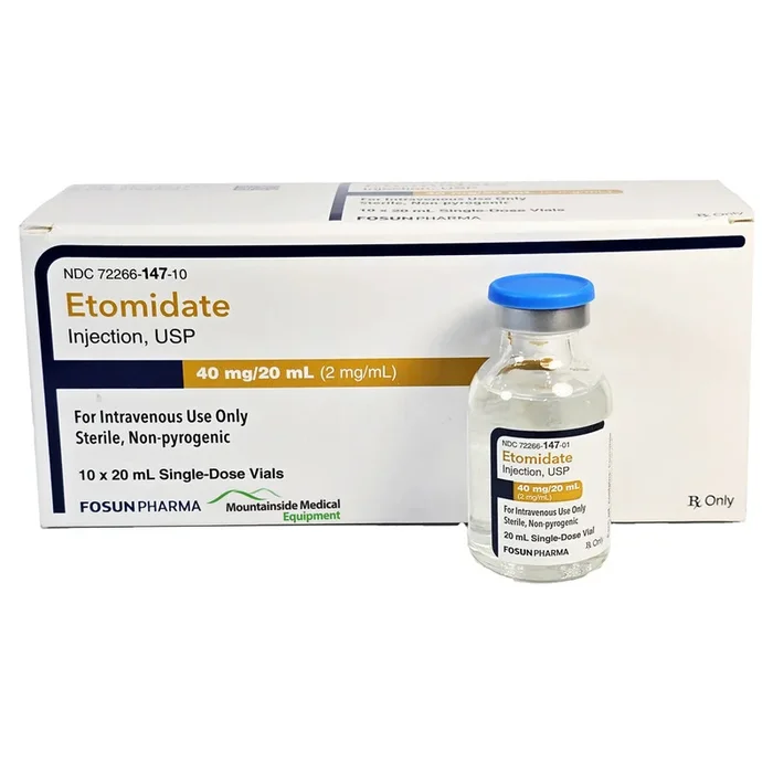Etomidate Injection 40 mg/20 mL Anesthetic Single-dose Vials 20 mL EACH (Rx)