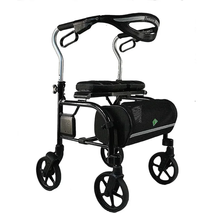 Evolution Trillium Lightweight Folding Rolling Walker Rollator with Large 8″ Wheels