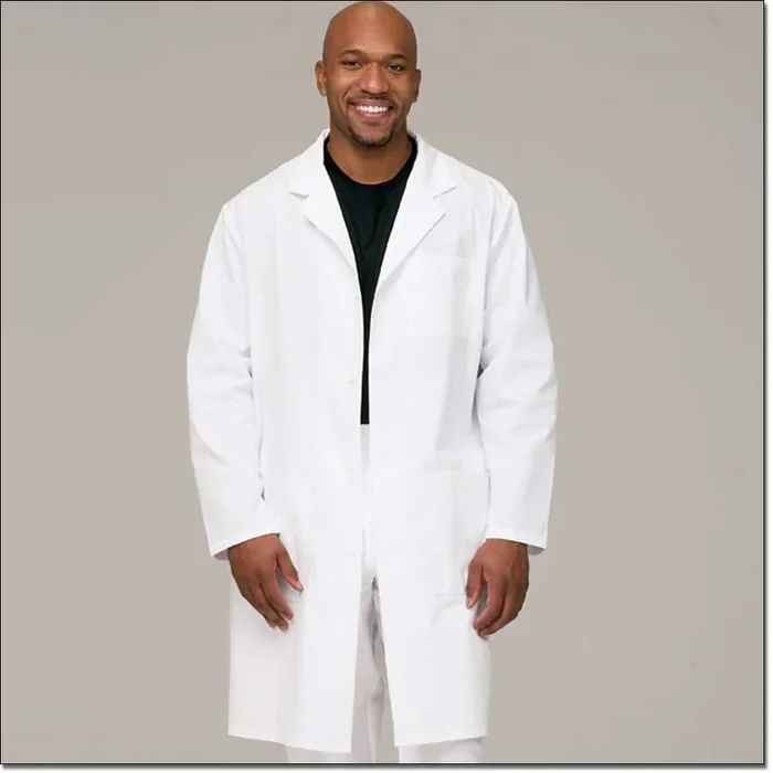 Fashion Seal Healthcare Unisex Lab Coat Button Front – White